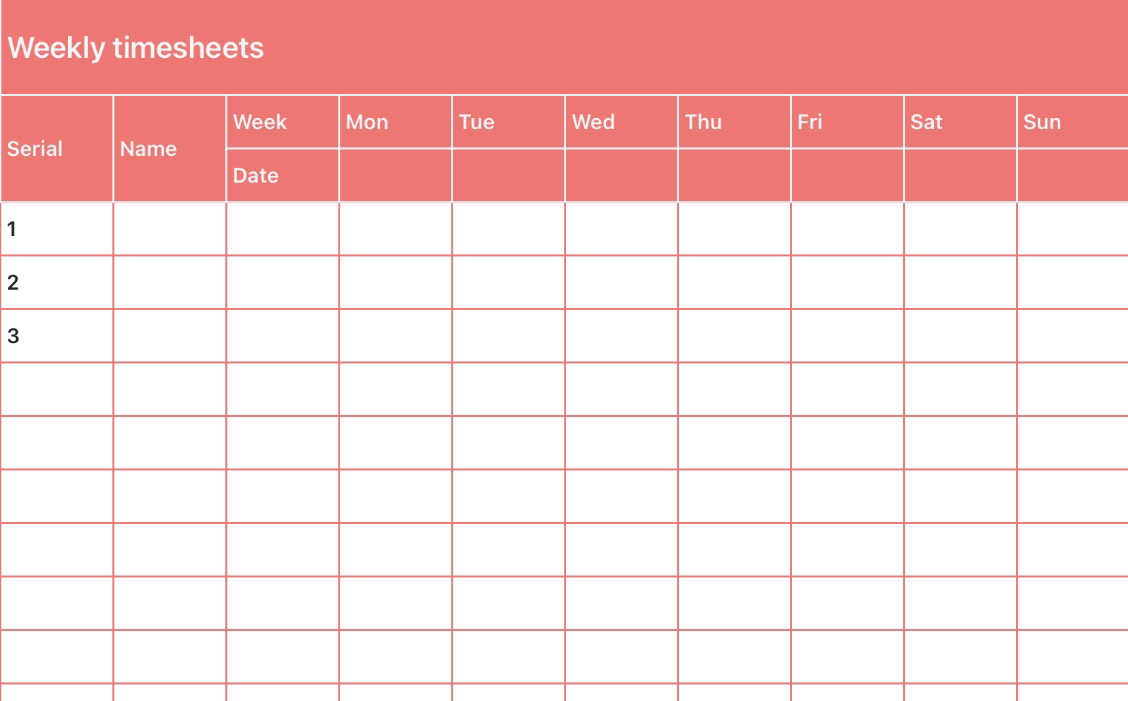 Weekly timesheets2